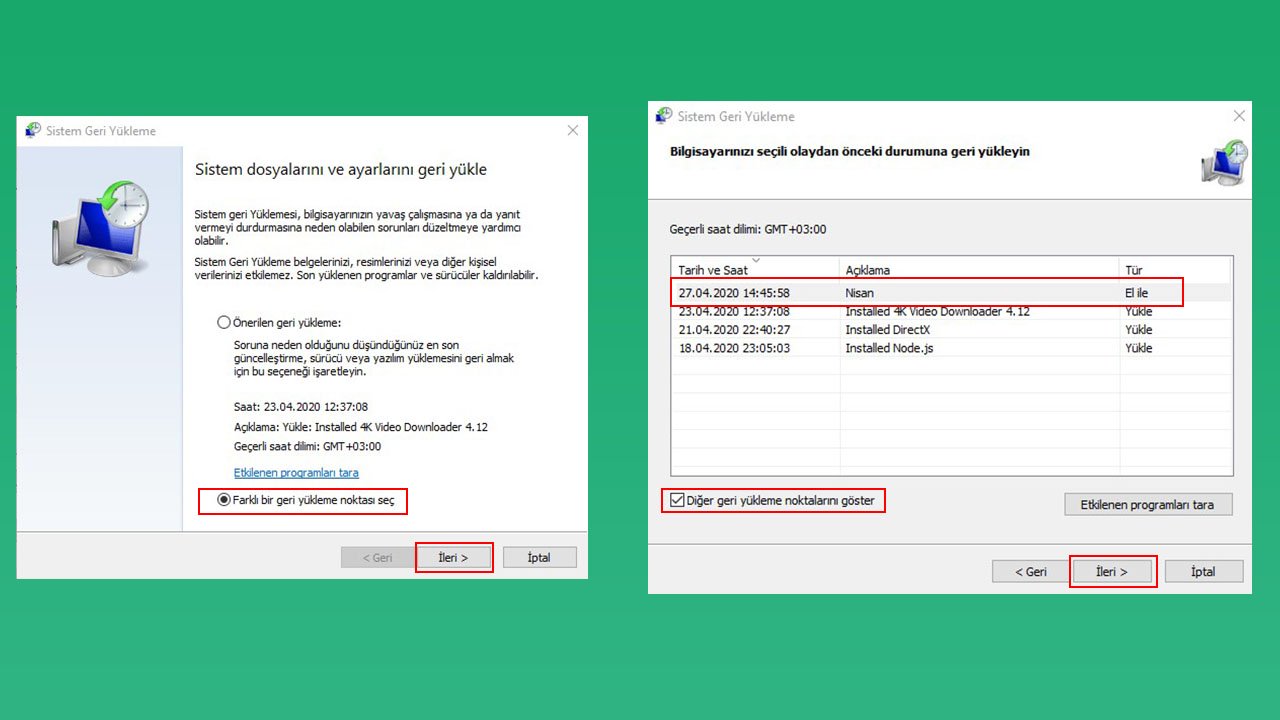 Windows 10'da Sistem Geri Yükleme Nasıl Kullanılır